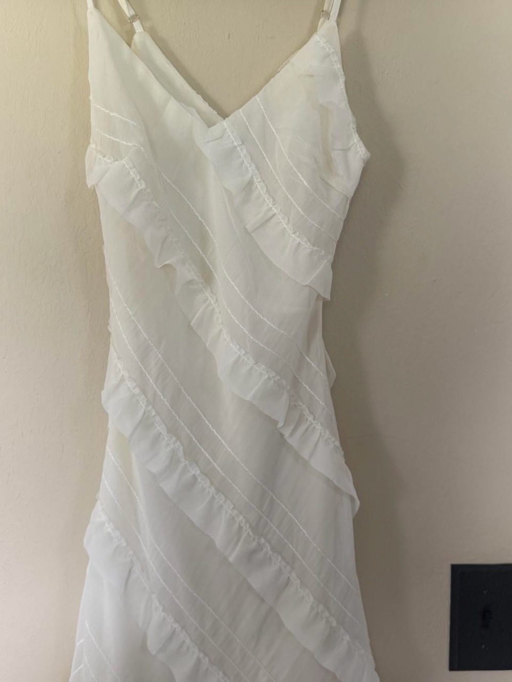 Princess Polly White Ruffled Strapless Slip Dress